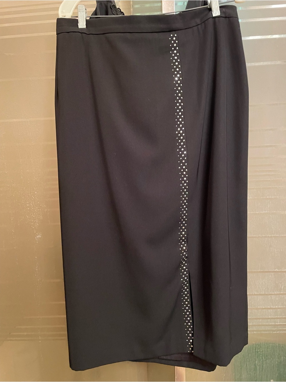 SOLINI 3PC quiet Luxury black First Lady Skirt Suit w Rhinestones Plus SZ 24 - Picture 9 of 13